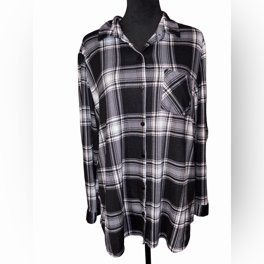 Eden & Olivia Plaid Fleece Lined Flannel Shirt – 2X